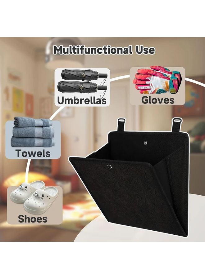 4 Pcs Wall Mounted Shoe Organizer Racks Foldable Over The Door Shoe Storage With Large Deep Pockets And Non Slip Strips Space Saving Narrow Design For Campers Dorms Apartments Easy No Drill Installation Holds Shoes Up To Size 8 Dorm Room Organization Camping Accessory Doorway Shelf Breathable Nonwoven Nonslip Pocket Liners Durable Construction Apartment Dwellers - Image 5