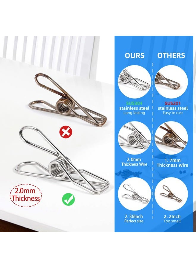 Vida Picks 40 Pack Wire Clothes Pins Heavy Duty Outdoor, Stainless Steel ClothesPins for Hanging Clothes, Metal Clothes Pegs, Clothing Clips, Laundry Pins 2.0mm Diameter 6cm Long - Image 3