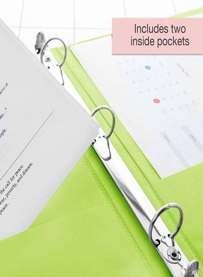 بازيك بروداكتس منظم ملفات BAZIC Products ذو 3 حلقات، مقاس 1.5 بوصة، اقتصادي، لون أخضر ليموني، حلقات دائرية، يتسع لـ 280 ورقة، مناسب للمدرسة والمكتب والمنزل، قطعة واحدة - Image 5
