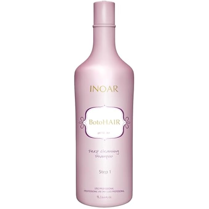 INOAR BotoHair Shampoo Deep Cleansing with Collagen, Wheat Germ Oil & Keratin for Effective Purification & Hair Preparation, 33 Fl Oz