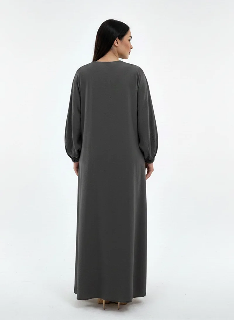 MSquare Fashion Lightweight Grey Harir Maqsood Prayer Abaya