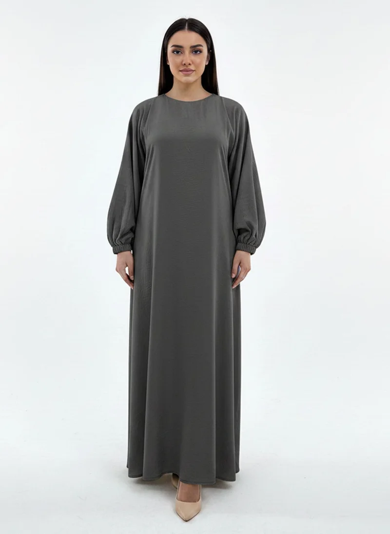 MSquare Fashion Lightweight Grey Harir Maqsood Prayer Abaya