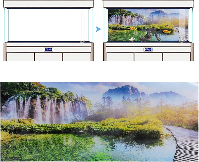 Fish Tank Decorative Pictures, Aquarium Background Poster Sticker, Underwater Backdrop with Adhesive Backing for Freshwater and Saltwater Tanks, PVC Non - Reflective - Image 2