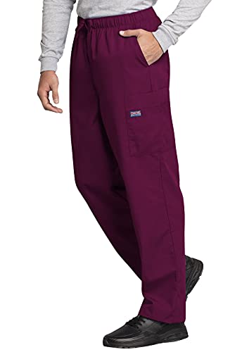 Cherokee Men's Originals Cargo Scrubs Pant, Wine, Large - Image 3