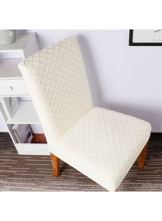 NIBEMINENT Solid Diamond Lattice Dining Chair Cover White - Image 1