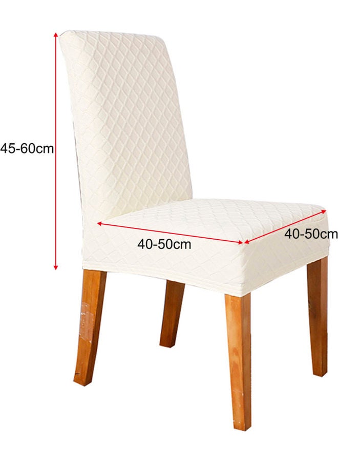NIBEMINENT Solid Diamond Lattice Dining Chair Cover White - Image 2
