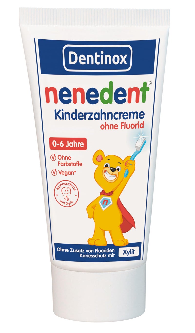 nenedent® Children's Toothpaste Without Fluoride | Caries Free Even Without Fluoride | for Children from 0-6 Years | 13% Xylitol | 1 x 50 ml
