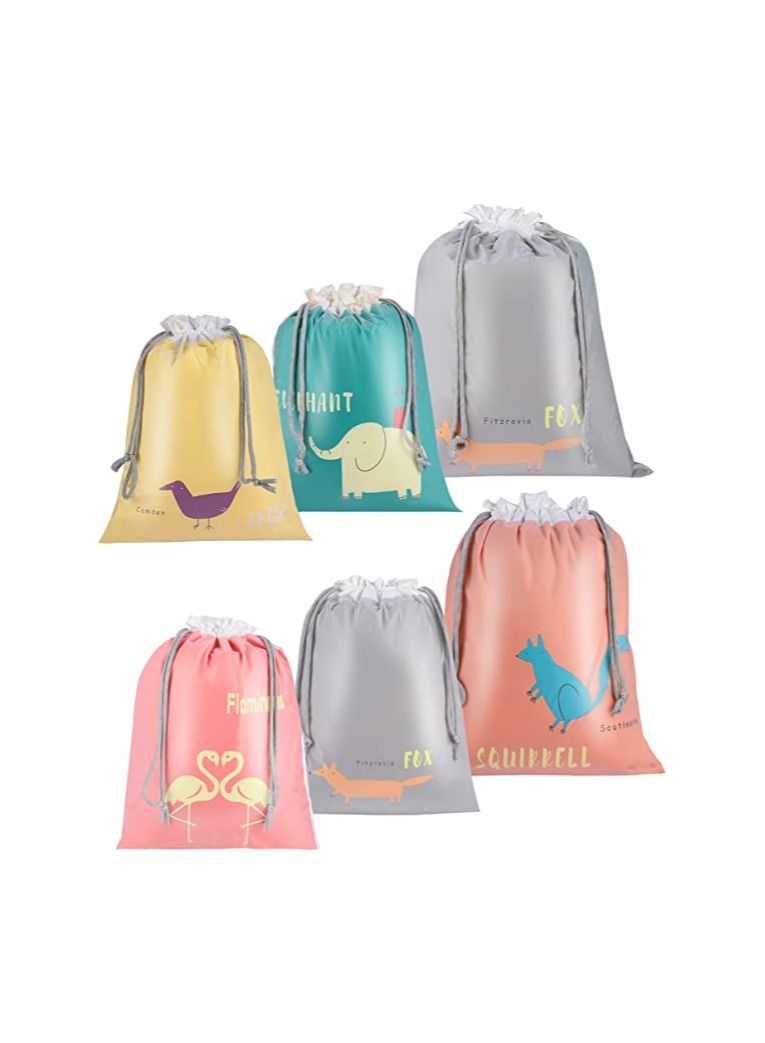 SYOSI Drawstring Bags PE Bag Waterproof Drawstring Gym Bag String Swimming Bag for Kids Boys Girls Folding Beach School Sport Toiletry Trainer Bag Travel Organiser Bag for Clothes Shoes 6 Pack - Image 1