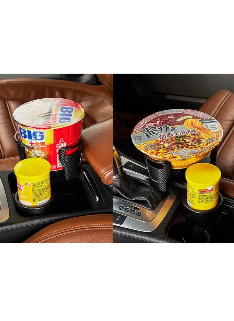 Yuwell - Universal Car Cup Holder Expander Adapter 2 in 1 Multifunctional Dual Cup Mount Extender Organizer for Vehicles With 360°Rotating Adjustable Base To Hold Coffee Drinks Bottles - Image 1