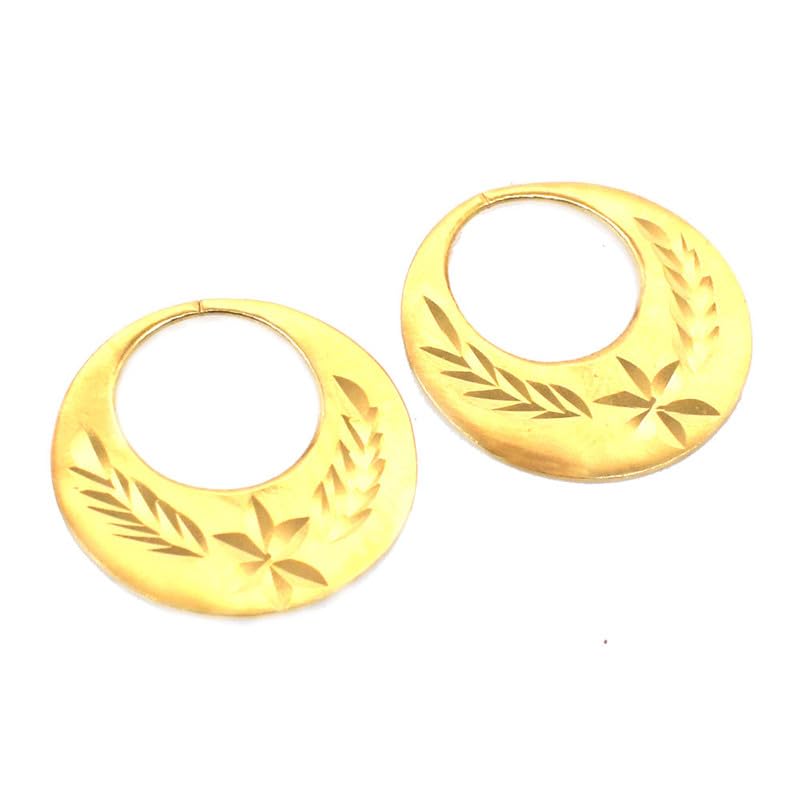 RidVik 1 Micron 22K Gold Plated Nattiyan Earrings For Men's Panjabi Boy | Gold Plated Brass Material Golden Hoop Studs Earrings Bali For Mens Fashion's - Image 4