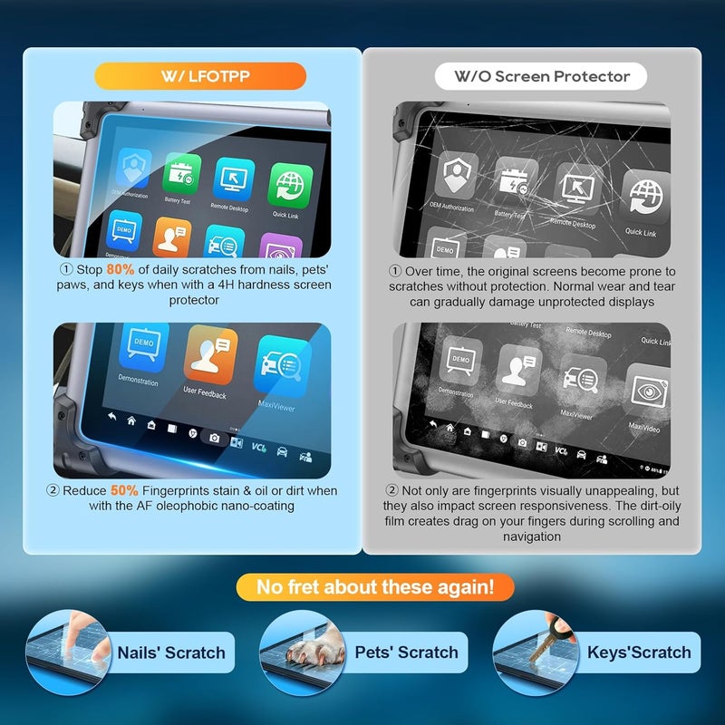 LFOTPP 2 PCS PET Screen Protector Replacement for Autel Maxisys Elite 9.7 Inch Screen - Image 2