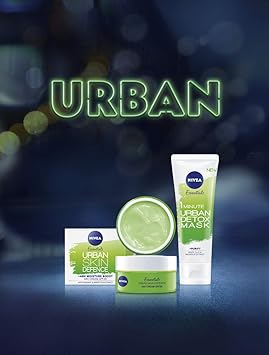 Nivea نيفيا 3 في 1 غسول طين ديتوكس للبشرة الحضرية 150 مل ماسك للوجه ديتوكس لجميع أنواع البشرة غسول وجه ماسك طين طبيعي مع مستخلص الأرز الأسود والشاي الأخضر - Image 5