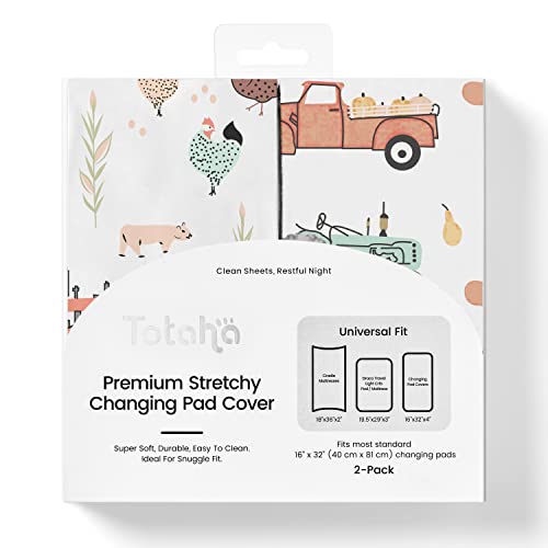 TotAha Premium Stretchy Changing Pad Cover for Baby Girl Boy Hypoallergenic Buttery Soft Silky Comfort Diaper Changing Table Cover Pad Sheets Fitted 16 x 32 2Pack Halloween Pumpkin