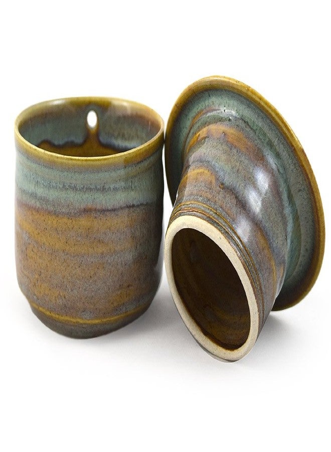 Modern Artisans American Handmade Stoneware Pottery French Butter Keeper Crock (Sea Oats) - Image 2