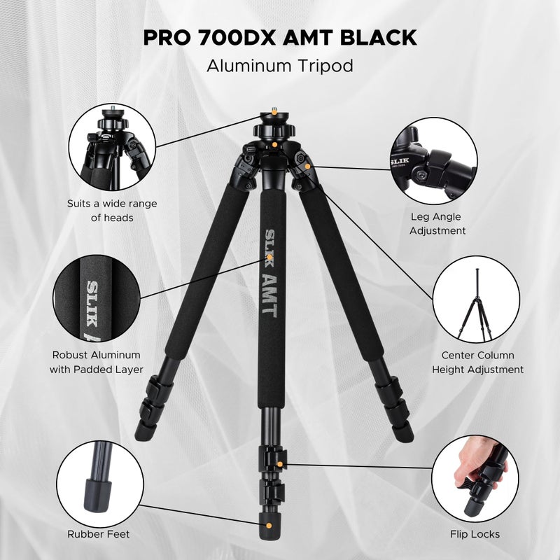 SLIK Pro 700 DX Tripod Legs - Black - Image 3
