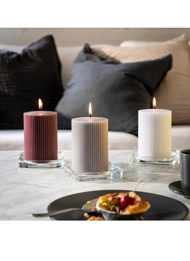 Spaceshoop - Unscented Round Corrugated Pillar Candle - Image 1