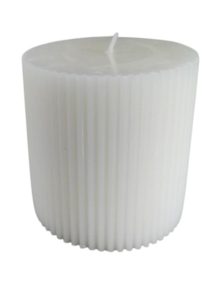 Spaceshoop - Unscented Round Corrugated Pillar Candle - Image 1