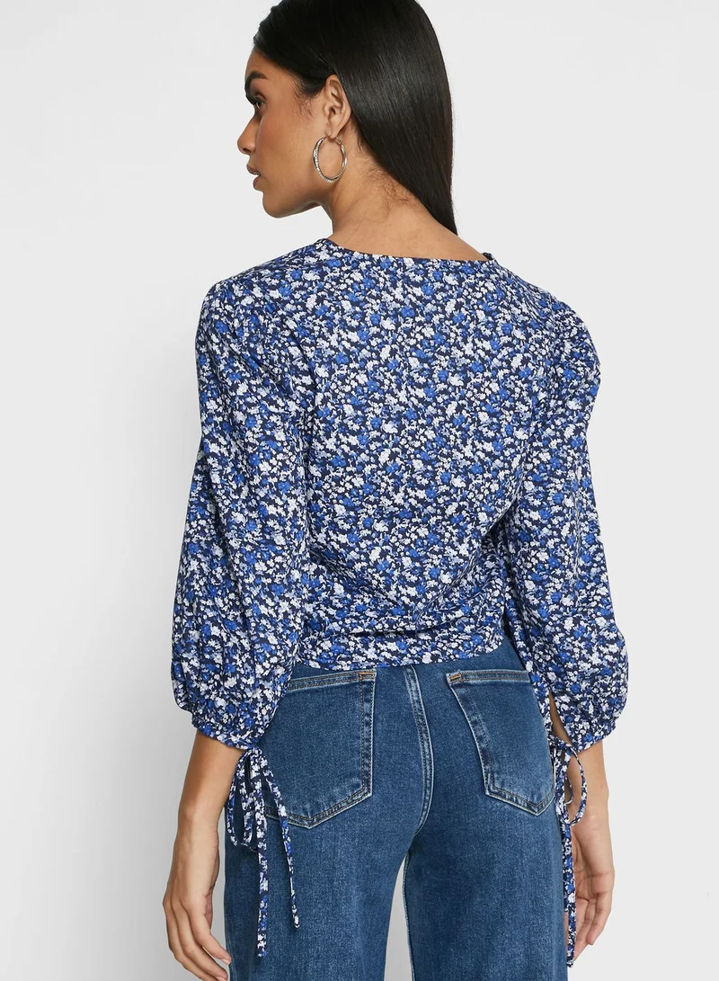 Jovonna London Front Twisted Printed Top