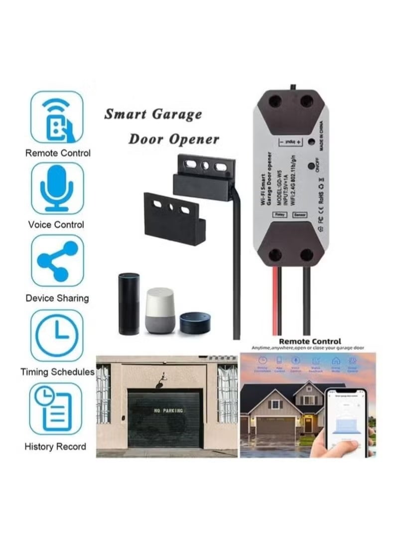 مفتاح واي فاي ذكي لفتح باب المرآب يعمل بنظام واي فاي، مع تطبيق Echo Google Home Smart Life/ Tuya للتحكم، لا يتطلب محورًا - Image 1