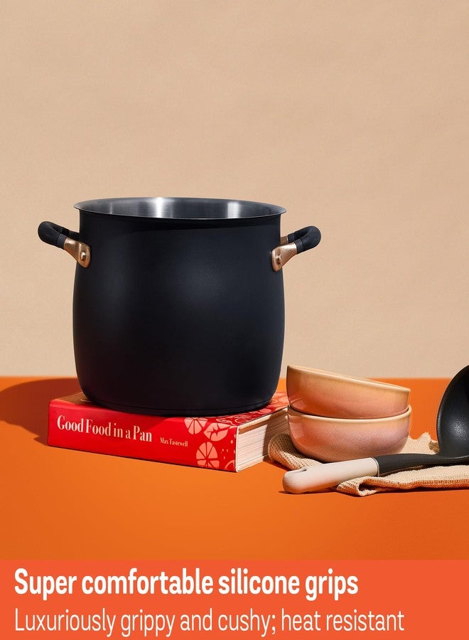Meyer Stainless Steel Large Stockpot | 8 Quart Stock Pot | Induction Pot | Dishwasher Safe | Oven Safe | Matte Black with Silicone Handles | Accent Series Cookware | 24cm / 7.6L / 8 qt - Image 2