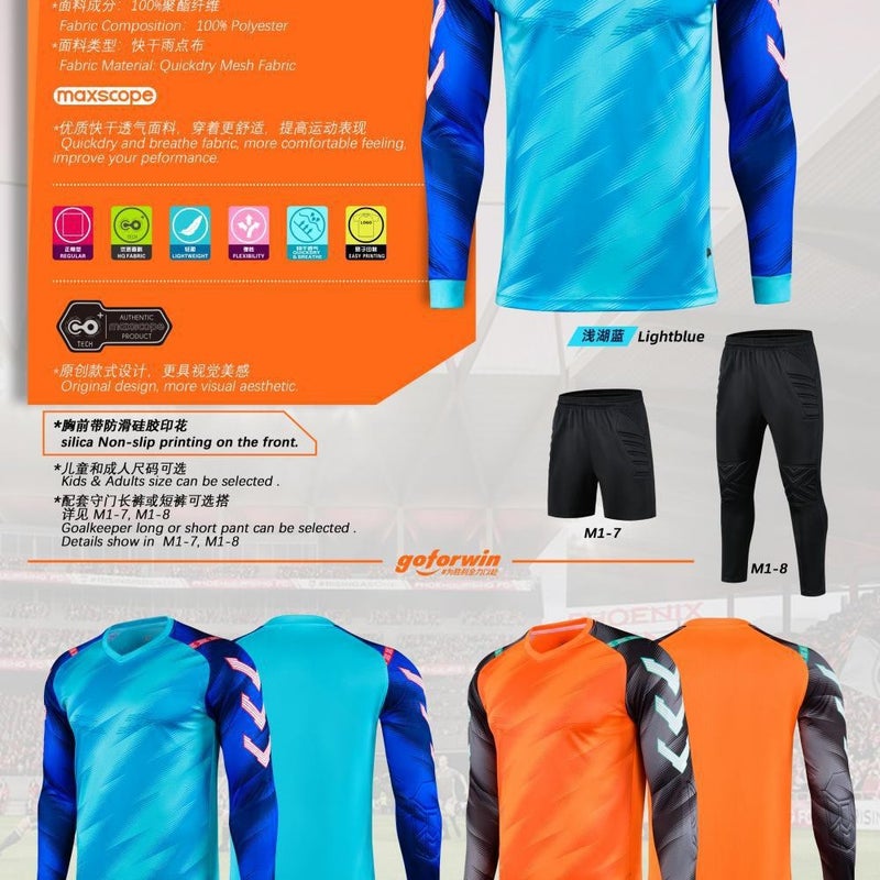 Football Goalkeeper Uniforms, Sports Training Team Uniforms for Children and Adults, Can Be Printed with Images, Text, and Numbers for the 2026 World Cup - Image 2