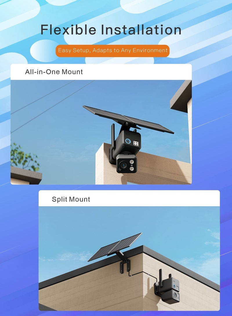 COCO KSA N1 Dual-Connectivity Solar AI Security Camera, Supports Both WiFi and 4G, Dual Lens, Full-Color Night Vision, AOV Recording, 20X Zoom, 20000mAh Battery - Image 2