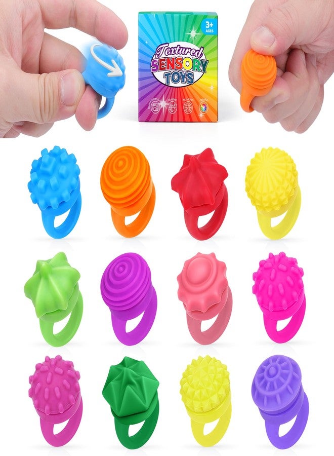 بوسوها حلقات حسية من بوسوها للبالغين - عبوة من 12 حلقة دوارة من السيليكون - لتخفيف التوتر الناتج عن الملمس، مناسبة لمرضى التوحد وفرط الحركة ونقص الانتباه، ألعاب هادئة لتخفيف التوتر، هدايا للحفلات، هدايا صغيرة للجوارب - Image 1