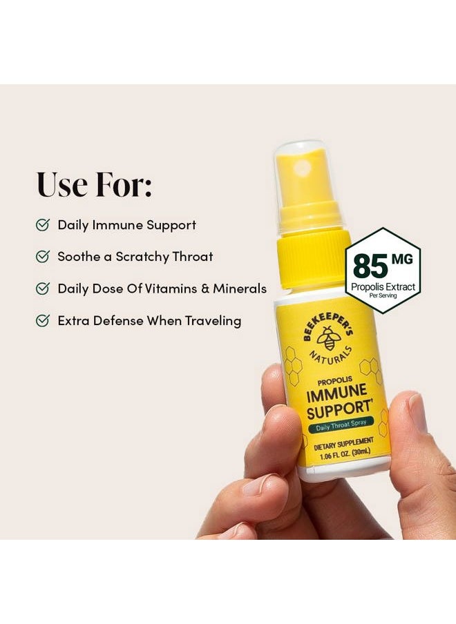 Beekeeper's Naturals Propolis Throat Spray, Natural Immune Support & Sore Throat Relief - Antioxidants, Keto, Paleo, Gluten-Free, 1.06 oz (Pack of 2)  - Image 4