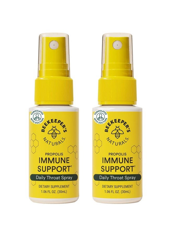 Beekeeper's Naturals Propolis Throat Spray, Natural Immune Support & Sore Throat Relief - Antioxidants, Keto, Paleo, Gluten-Free, 1.06 oz (Pack of 2)  - Image 1