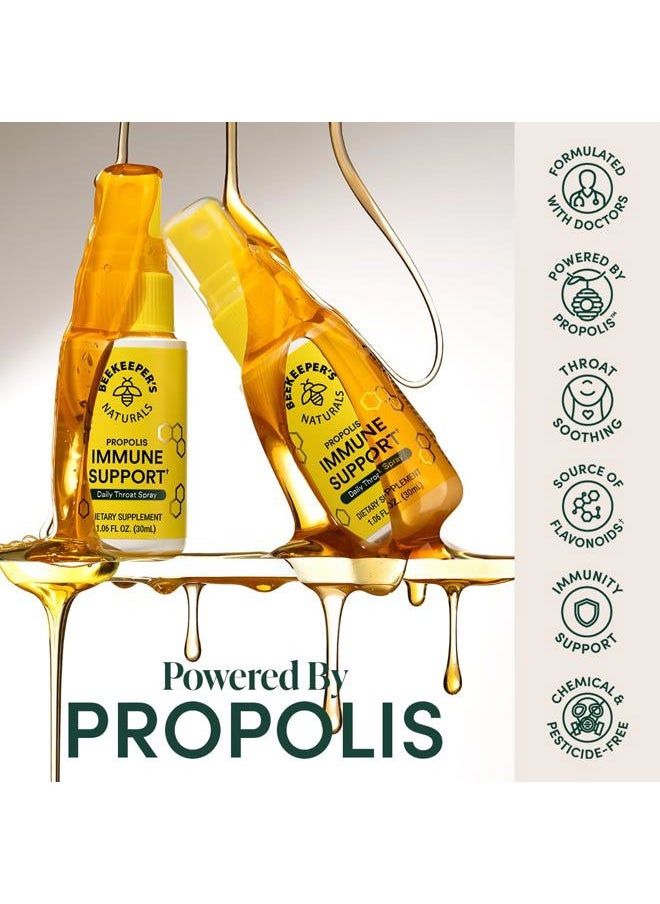 Beekeeper's Naturals Propolis Throat Spray, Natural Immune Support & Sore Throat Relief - Antioxidants, Keto, Paleo, Gluten-Free, 1.06 oz (Pack of 2)  - Image 3