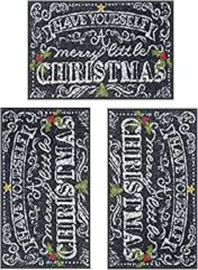 Merry Christmas Door rmat 3Pcs (Size 44 * 71cm) 