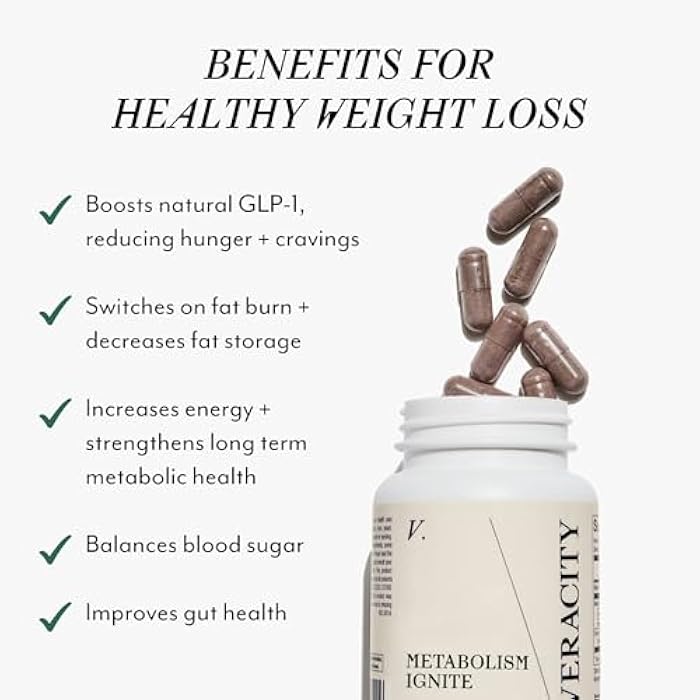 VERACITY SELFCARE Veracity Metabolism Ignite - Boosts GLP-1 to Reduce Appetite and Cravings for Clinically Proven Weight Loss - Natural GLP-1 & Metabolic Support Supplement - Burns Fat - Side Effect Free - 30 Serving - Image 4