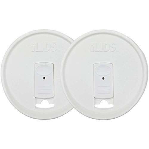 iLIDS Mason Jar Drink Lid Wide Mouth White Pack of 2