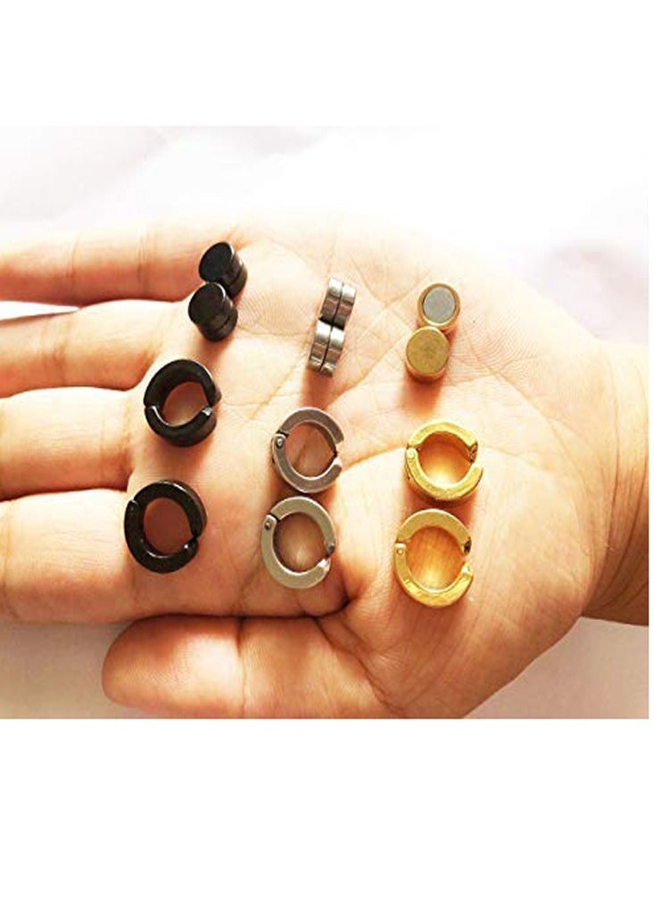 6-Pair Clip On And Hoop Earrings Set, For Women Fashion Clip on Earrings For girls No Piercing Fake Earrings Set  - Image 5