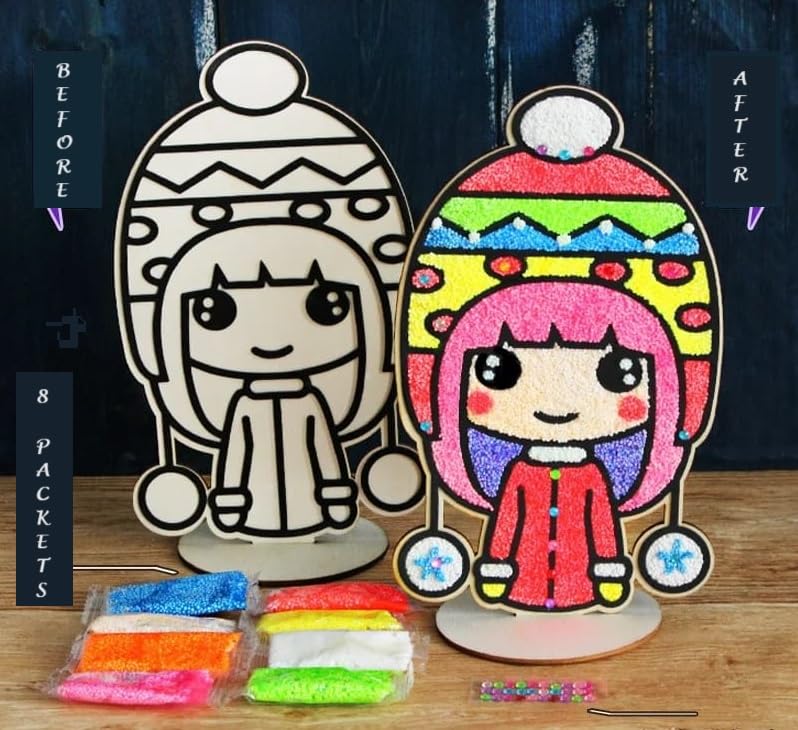 Chocozone Snow Mud Painting Kits for Kids Wooden Frame Toys for 3 4 5 6 7 Year Girls & Boys Art & Craft Kits - Image 1