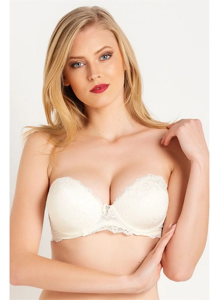 Magic Form 2060 Women's Ecru Lace Water Filled Strapless Bra
