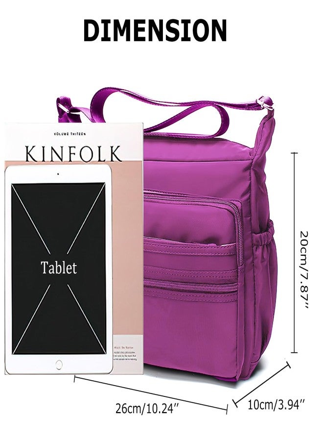 WITERY Crossboby Bags for Women - Lightweight Nylon Shoulder Bag Handbag Waterproof Small Messenger Bag Pocketbooks for Women, Ladies Crossboby Purses Multiple Pockets Travel Puse Tote - Image 3