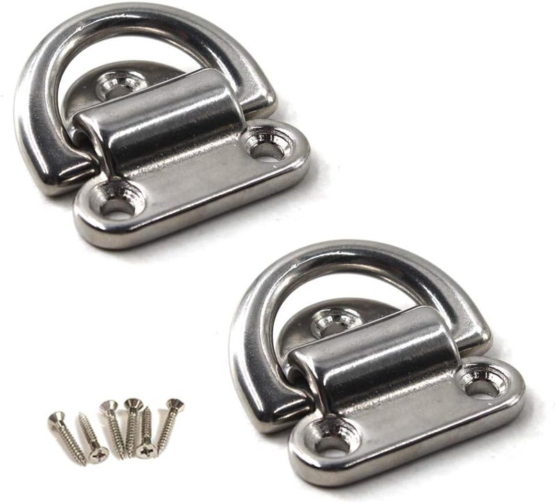 Flomore Folding Pad Eye 316 Stainless Steel Lashing Ring Heavy Duty D Ring Tie Down anchor - Image 1
