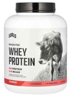 Level Grass Fed Whey Protein Powder Strawberry 5 lb (2.27 kg) 