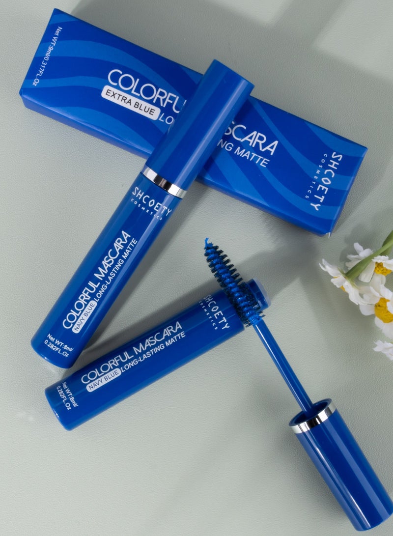 Mascara for Women Sweat Proof Ultra Long Lasting Waterproof Blue
