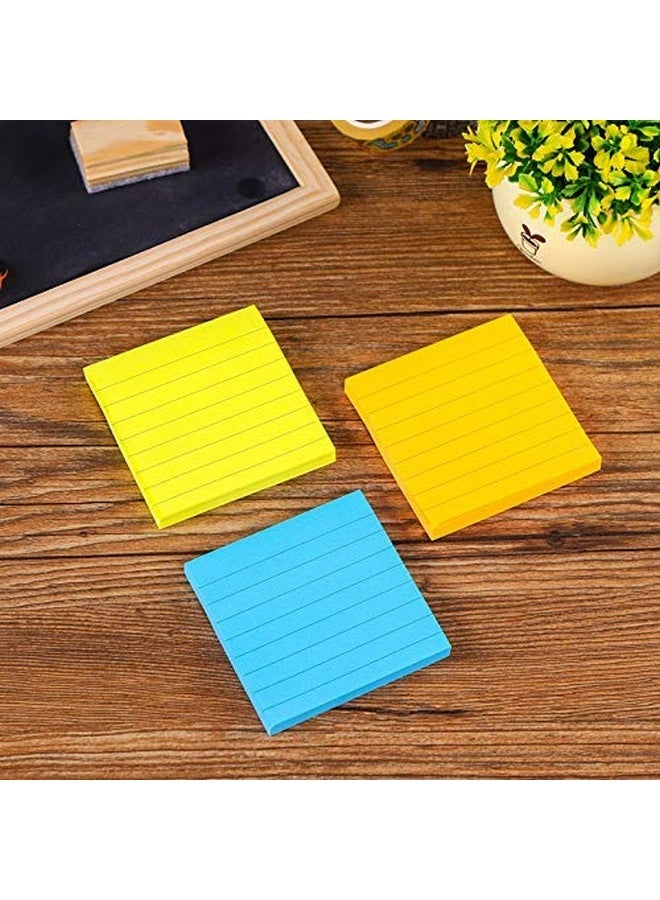 WeTest 6 Pack Color Lined Sticky Notes - Post Bright Stickies Colorful Super Sticking Power Memo Pads, Strong Adhesive, 100 Sheets/Pad(3X3 In) - Image 4