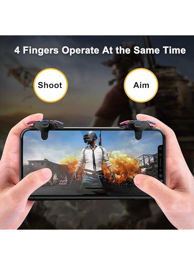 X spring Mobile Trigger 1 Pair Cell Phone Gaming Joystick 4 Fingers Operation Triggers For Gaming With Sensitive Shoot And Aim Mobile Game Controller Mobile Phone Controller For Android And Iphone - Image 5
