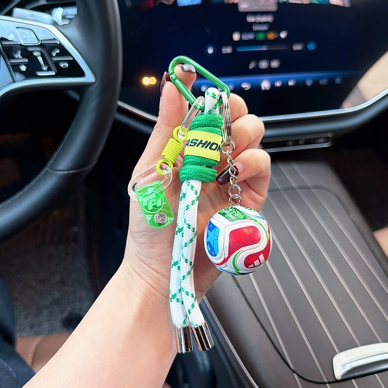 Sports Car Keychain - Creative Woven Rope Bag Charm for Soccer and Basketball Fans - Image 4