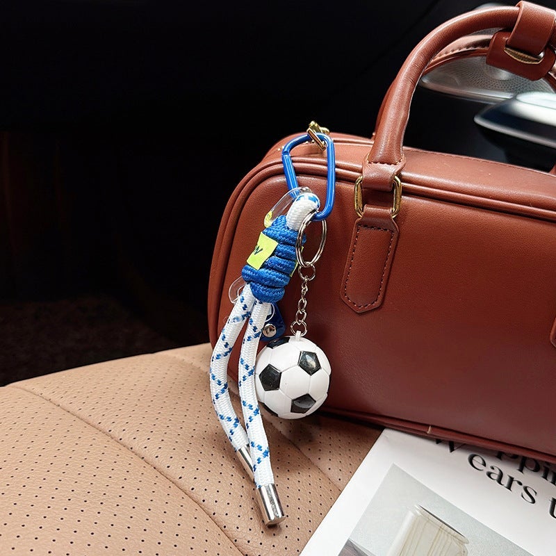 Sports Car Keychain - Creative Woven Rope Bag Charm for Soccer and Basketball Fans - Image 5