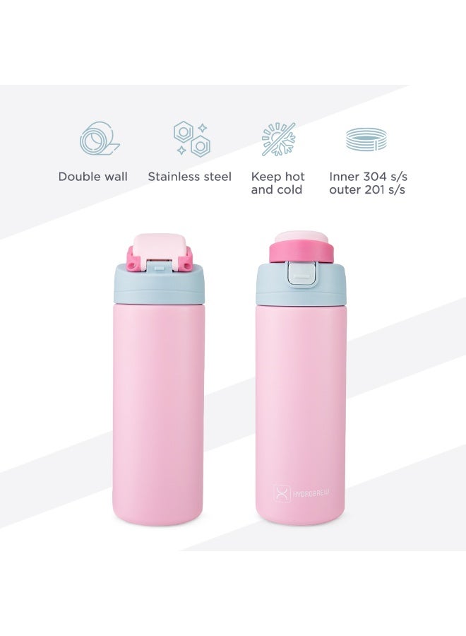 Hydrobrew Personalized SipSwitch™ Insulated Water Bottle 720ml – Leakproof, Stainless Steel, Straw & Spout Lid -Rose Silk - Image 5