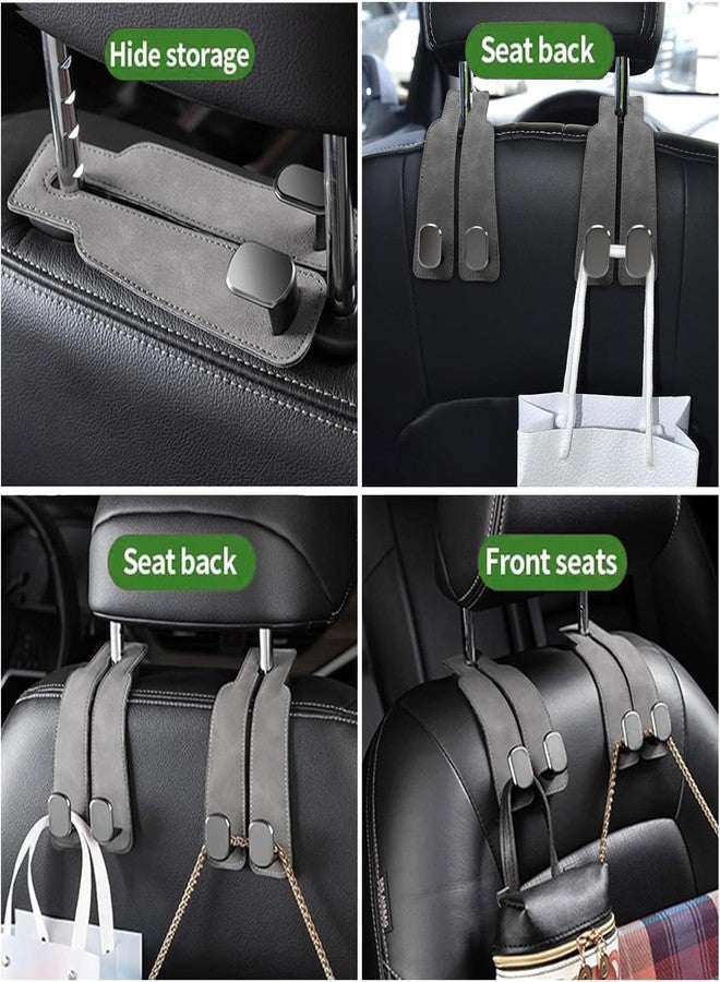 TASMAX Back Seat 2-in-1 Leather Hanger Hook car Interior Accessories Bag Holder Headrest Hanger with Hooks Car Seat Storage Hooks for Bags Car Seat Storage Hooks for Bags, Purses, Phone (Pack of 2) - Image 5