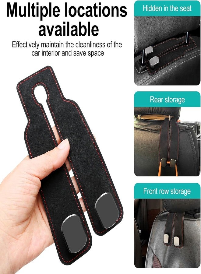 TASMAX Back Seat 2-in-1 Leather Hanger Hook car Interior Accessories Bag Holder Headrest Hanger with Hooks Car Seat Storage Hooks for Bags Car Seat Storage Hooks for Bags, Purses, Phone (Pack of 2) - Image 4