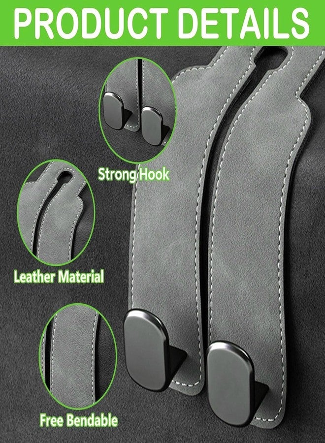 TASMAX Back Seat 2-in-1 Leather Hanger Hook car Interior Accessories Bag Holder Headrest Hanger with Hooks Car Seat Storage Hooks for Bags Car Seat Storage Hooks for Bags, Purses, Phone (Pack of 2) - Image 3
