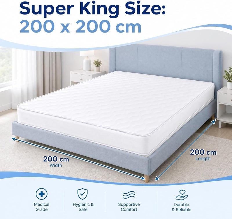 Medical Orthopedic Mattress for Back Pain Relief & Spinal Support - High-Density Foam Bed (Super King 200x200cm) - Image 2