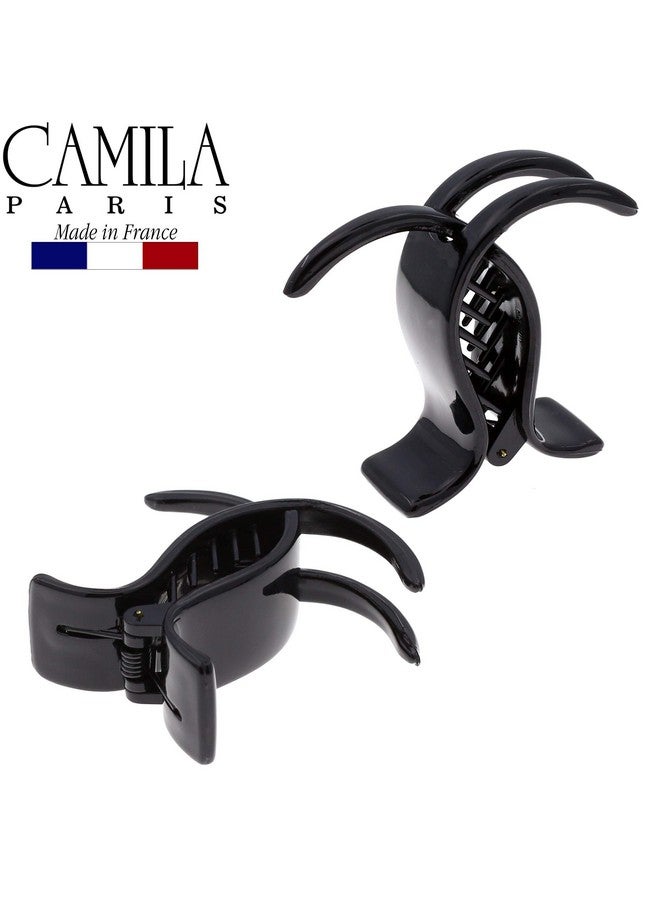 CAMILA مشبك شعر فرنسي Nv07 من باريس للنساء باللون الأسود 3 أسنان لحامل ذيل الحصان مشابك شعر للفتيات قبضة قوية لا تنزلق مصنوعة في فرنسا - Image 5